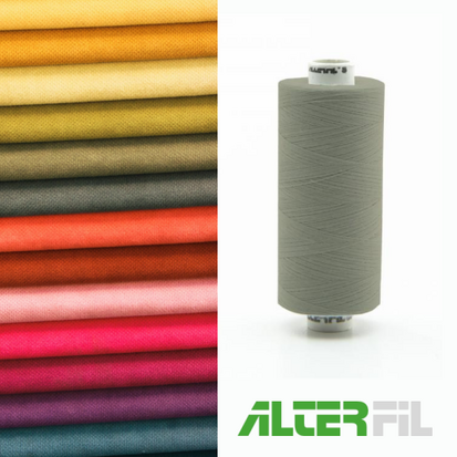 Alterfil-S naaigaren en lockgaren met Anti-rimpelcoating voor gladde naden klos 1000m LICHT OLIJF GROEN kleur 10761