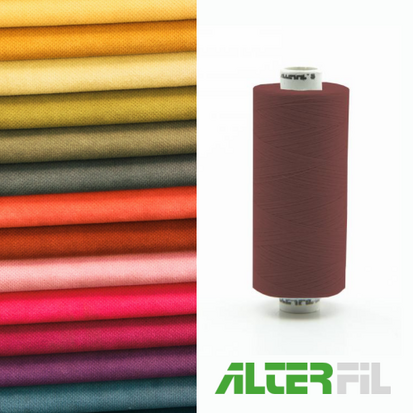 Alterfil-S naaigaren en lockgaren met Anti-rimpelcoating voor gladde naden klos 1000m TERRACOTTA BRUIN kleur 02933