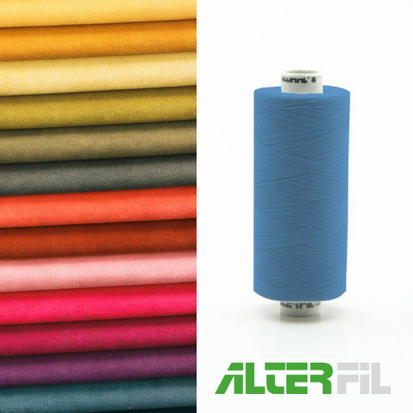 Alterfil S naaigaren en lockgaren - met Anti-rimpelcoating voor gladde naden - klos 1000m - HELDER BLAUW kleur 26853