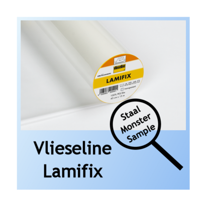 Lamifix - opstrijkbare lamineerfolie voor stoffen - TRANSPARANT GLANZEND 45 cm breed - Staal-monster-proefstukje ongeveer 10 x 
