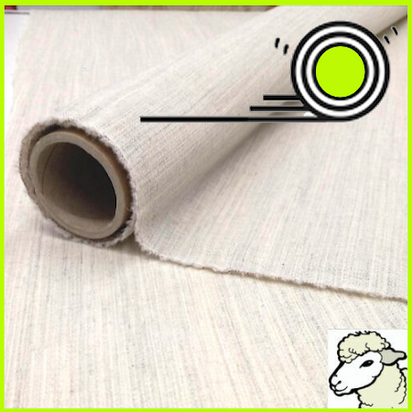 Soepele naaibare wolhaardoek naturel 80 cm breed