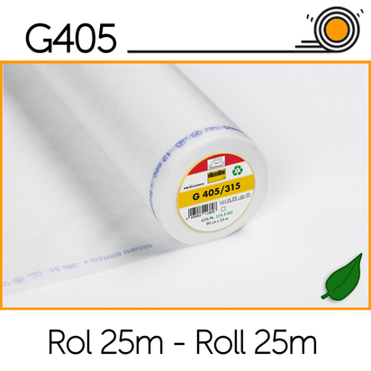 Vlieseline G405 is een duurzame vlieseline gedeeltelijk gemaakt van gerecyclede polyester vezels