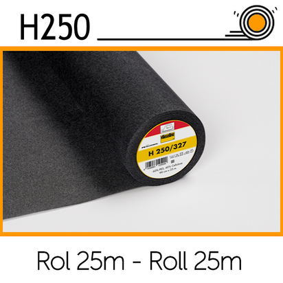 Vlieseline H250 zwart rol 25m