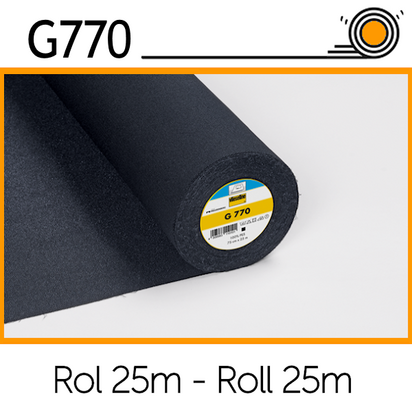 Vlieseline G770 voor stretch-stoffen zwart rol 25m