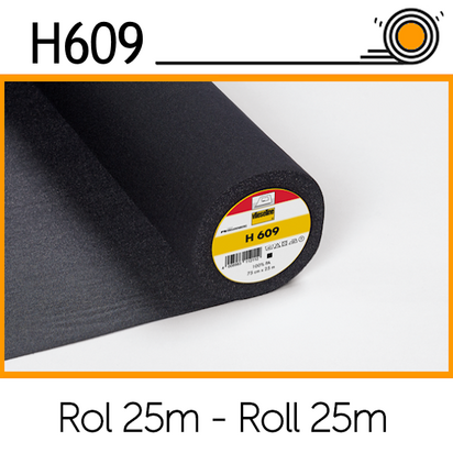 Vlieseline H609 zwart rol 25m