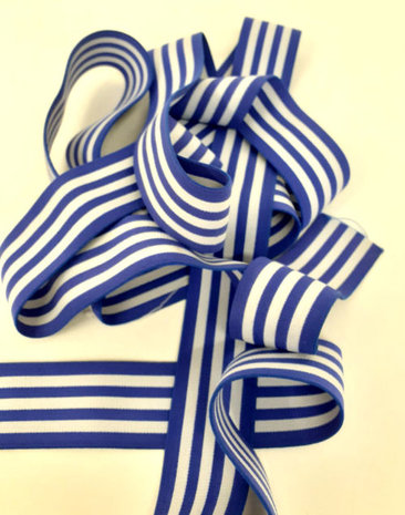 synoniemenlijst Beweging George Eliot Tailleband elastiek 4cm breed kobalt blauw met witte streep - Beauty VoF  kwaliteit voor de modemaker met ambitie