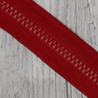 Deelbare kunststof bloktand rits 80cm lang ROOD maat 5 YKK