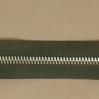 Deelbare metalen rits zilverkleurige tand 80cm lang LEGER GROEN maat 5 Opti 5912