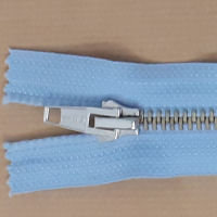 Open end (separating) zip metal silver tooth 80cm long LIGHT BLUE size 5 Optilon 7121