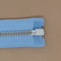 Open end (separating) zip metal silver tooth 80cm long LIGHT BLUE size 5 Optilon 7121