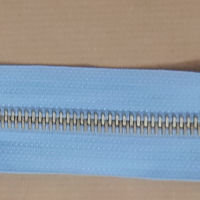 Open end (separating) zip metal silver tooth 80cm long LIGHT BLUE size 5 Optilon 7121