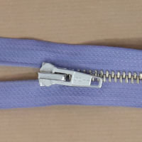 Open end (separating) zip metal silver tooth 80cm long LILAC size 5 Optilon 4121