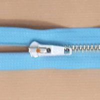 Open end (separating) zip metal silver tooth 80cm long LIGHT BLUE size 5 Optilon 7172