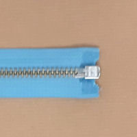 Open end (separating) zip metal silver tooth 80cm long LIGHT BLUE size 5 Optilon 7172