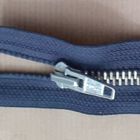 Open end (separating) zip metal silver tooth 70cm long DARKBLUE size 5 Optilon 9874