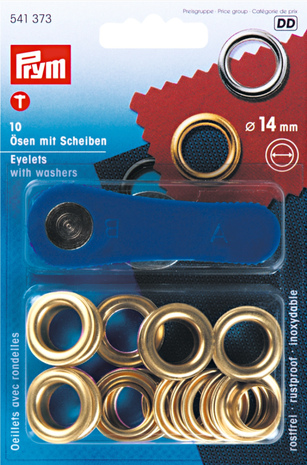 Nestels 14mm doorsnee goud kleurig, ringen en schijven