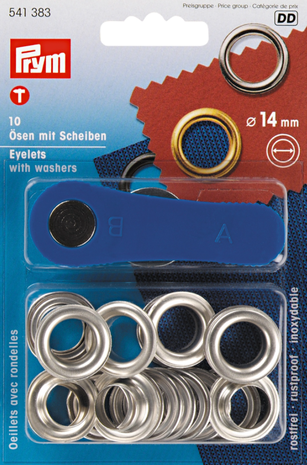 Nestels 14mm doorsnee zilver kleurig, ringen en schijven