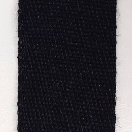 Keperband polyester zwart 25mm rol 100m