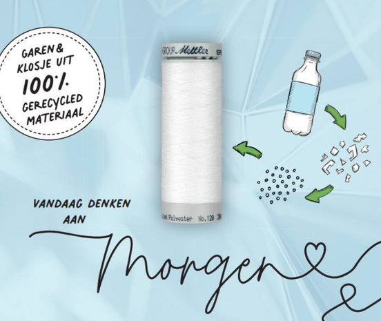 SeraCYCLE 100% gerecycled polyester universeel naaigaren - doosje 5 klosjes van 200m - dikte 120