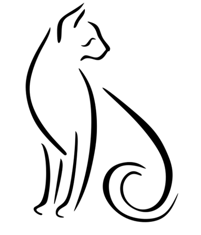 Cat embroidery pattern: Stylised 8x11,5cm