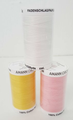 Rijggaren gekleurd van Amann group mettler wit, geel en roze
