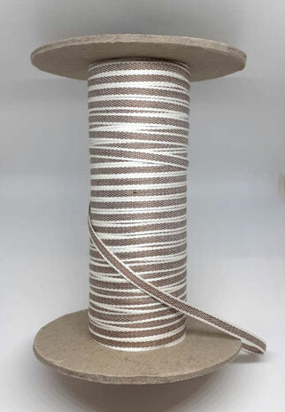 Fitting tape 100% cotton 5mm wide natural linen colour roll 100m