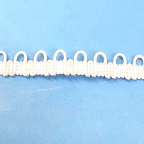 Loop closure tape white for bridal wear with stretchy loops per meter