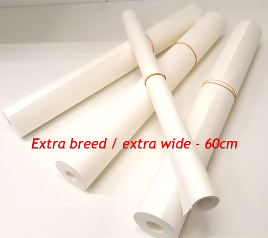 Bredere grote rol professioneel patroonpapier stevig en doorzichtig, 45 grams, 60cm breed - rol 995 gram (ersatz)