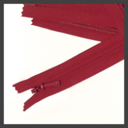 Blinde / naad rits 22 cm bordeaux