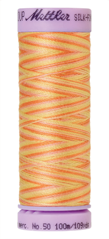 Katoenen naaigaren: Silk Finish Cotton multicolour dikte 50 100m klosje kleur 9833 - Amann Group Mettler 