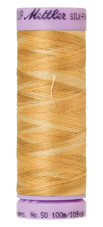 Katoenen naaigaren: Silk Finish Cotton multicolour dikte 50 100m klosje kleur 9855 - Amann Group Mettler 