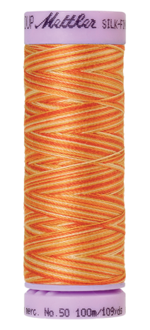Katoenen naaigaren: Silk Finish Cotton multicolour dikte 50 100m klosje kleur 9834 - Amann Group Mettler 