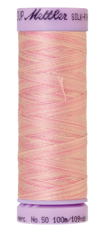 Katoenen naaigaren: Silk Finish Cotton multicolour dikte 50 100m klosje kleur 9837 - Amann Group Mettler