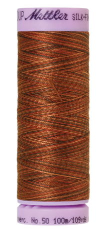Katoenen naaigaren: Silk Finish Cotton multicolour dikte 50 100m klosje kleur 9852 - Amann Group Mettler