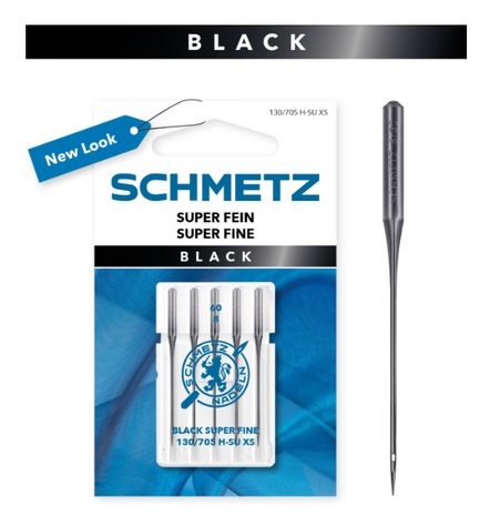 BLACK SUPER FINE - nm 70/10 Sewingmachine needles - pack 5 needles by Schmetz