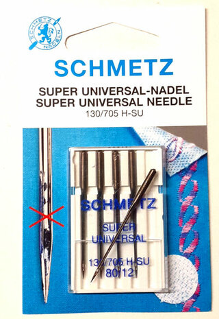 Sewing machine needle SUPER Universal - black needle with teflon coating - pack 5 needles NM80