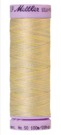 Katoenen naaigaren: Silk Finish Cotton multicolour dikte 50 100m klosje kleur 9844 - Amann Group Mettler
