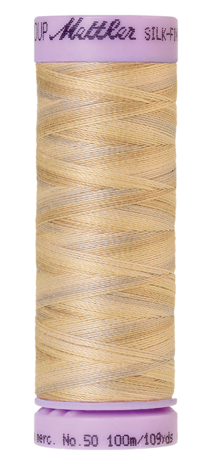 Katoenen naaigaren: Silk Finish Cotton multicolour dikte 50 100m klosje kleur 9854 - Amann Group Mettler