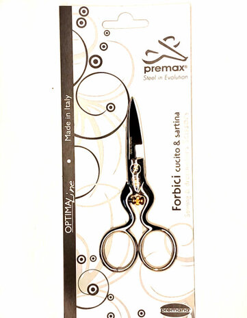 Buttonhole scissors 12,5cm with gauge-screw