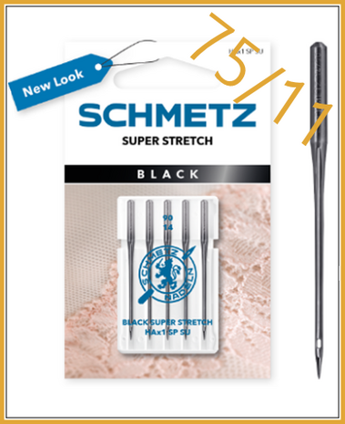 BLACK SUPERSTRETCH HAx1 SP SU - NM 75/11 Schmetz Sewing machine needles - pack 5 needles