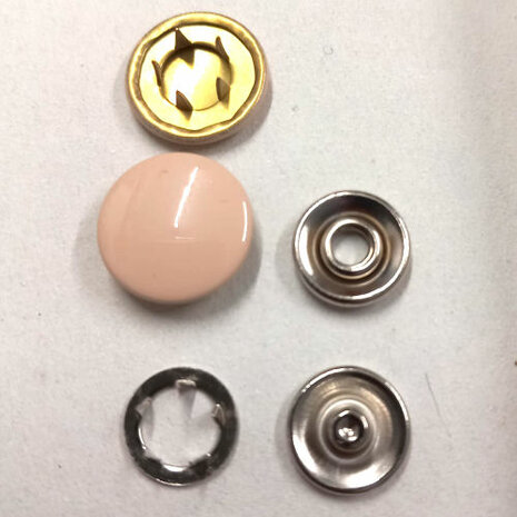 Press stud 15mm no-sew and coloured: PINK - for thin fabrics and jersey - bag 10 poppers with punch    