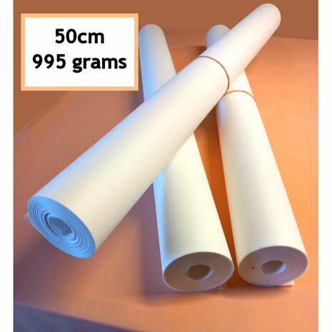 Grote rol professioneel patroonpapier stevig en doorzichtig, 45 grams, 50cm br - rol 995 gram