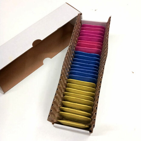 Tailors chalk assorted colours box 25 pieces - contains blue, yellow and red tailors chalk