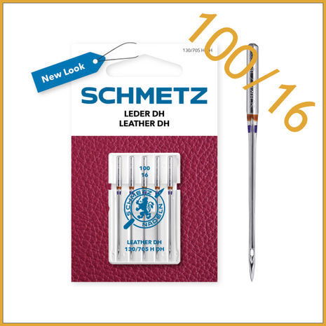 Sewingmachine needles LEATHER Schmetz nm 100/16 pack 5 needles (leather DH)