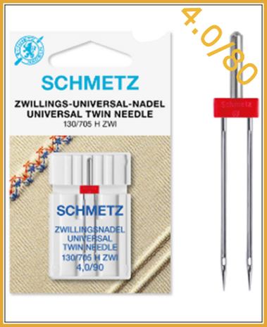 Twin sewingmachine needle universal size 4.0/80