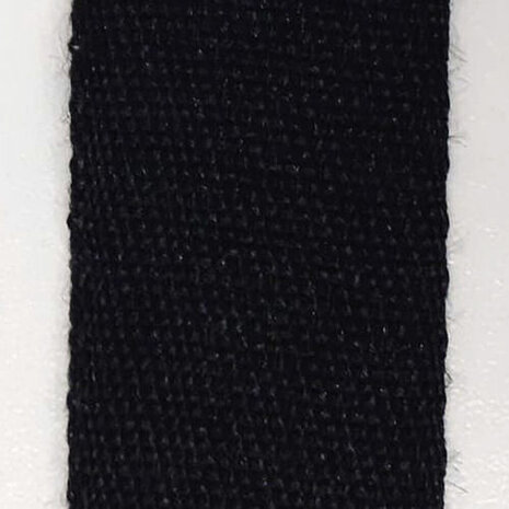 Keperband katoen zwart 20mm rol 50m