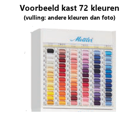 Garenkast met 72 kleuren - Seralon polyester universeel naaigaren -  360 klossen van 200m (alleen voor bedrijven)