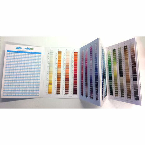 Colorchart of Saba and Sabatex universal sewing thread and soft overlocking thread by Amann Group Mettler