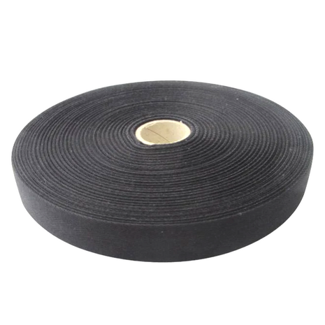 Twilltape cotton black 20mm wide roll 25m