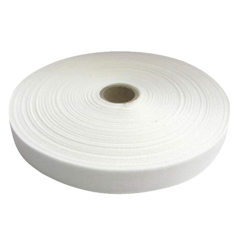Twilltape polyester white 20mm wide roll 25m